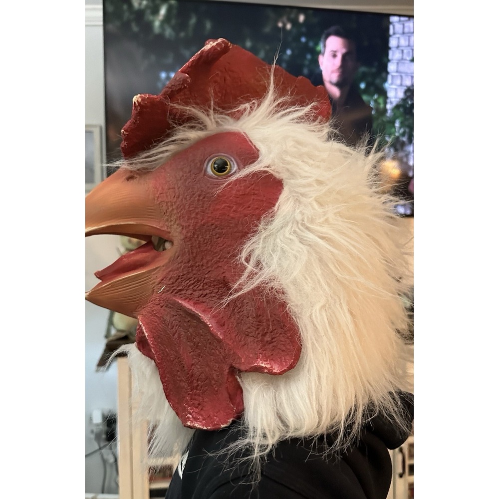 Rooster Chicken Head Mask Costume Mask Only. Rubber Realistic - Picture 1 of 4
